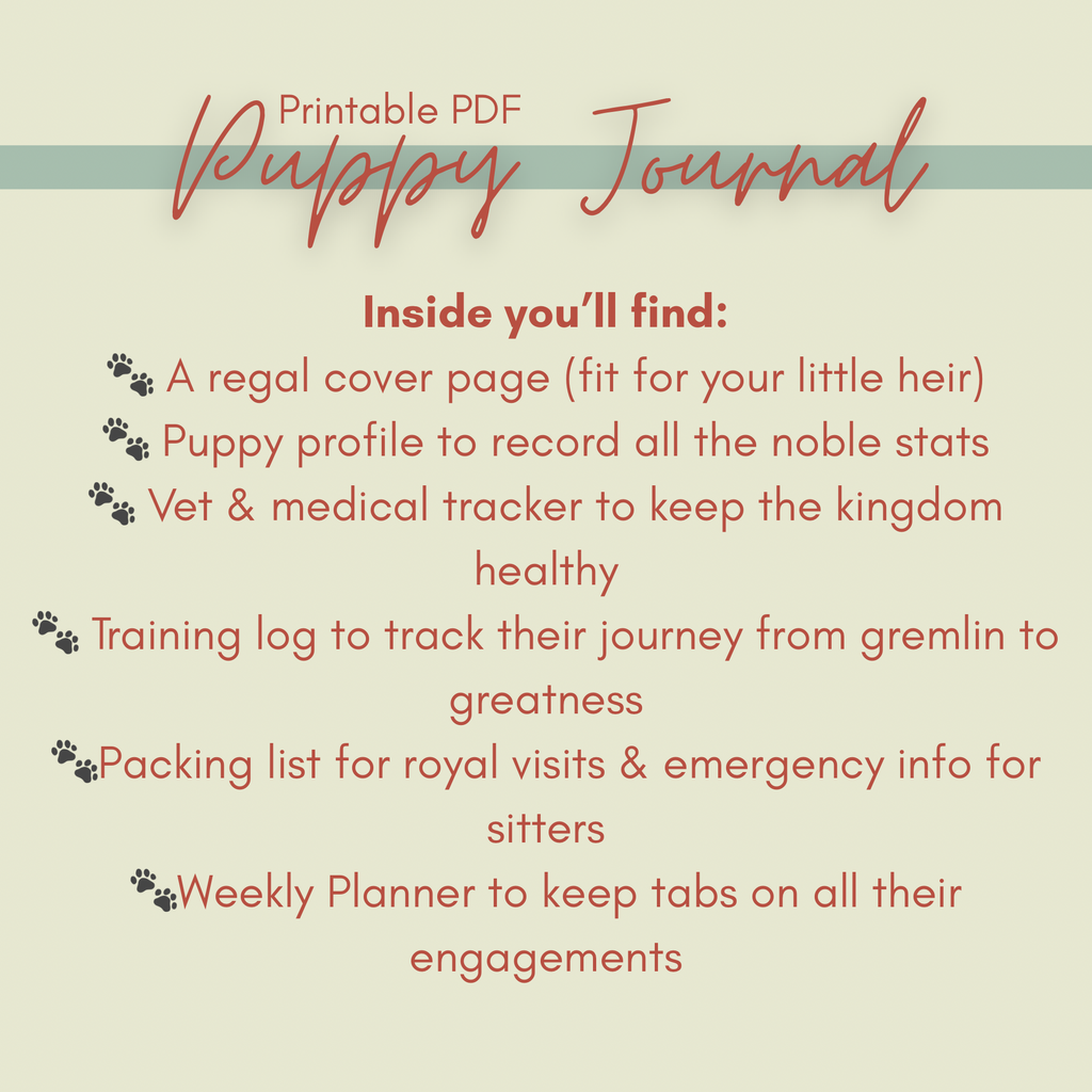 The Royal Puppy Journal Starter Pack