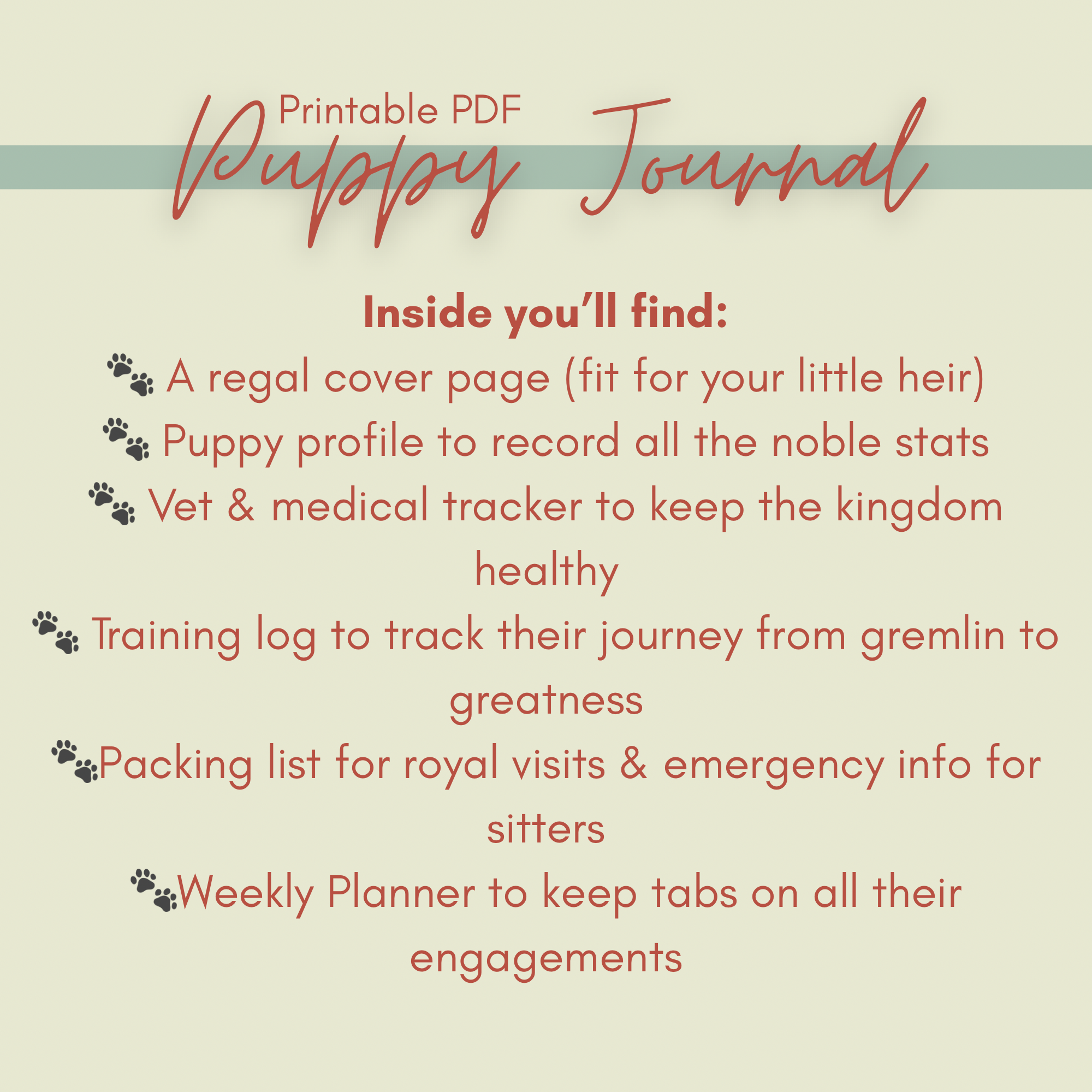 The Royal Puppy Journal Starter Pack